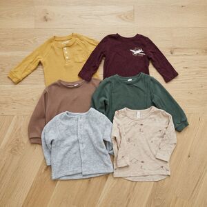 Baby Boy Fall Top Bundle 12M 12-18M Gap OshKosh Rylee +Cru Zutano Cozy Club NWOT